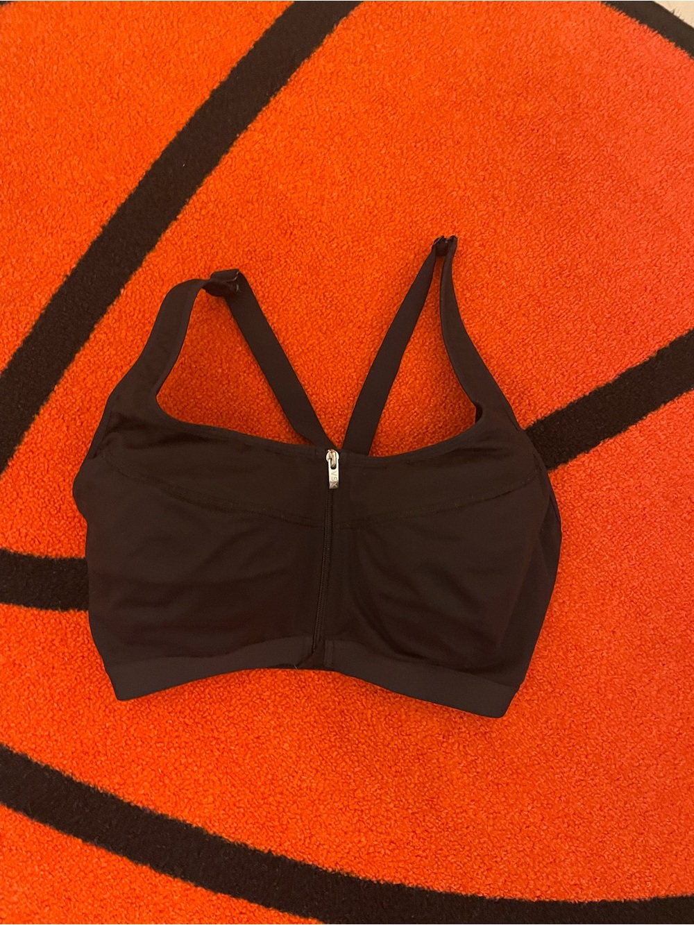 Victoria's Secret Black Front-Zip Support Sports Bra
